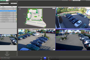  Die Oberfläche des IPS VideoManager mit Lageplan  