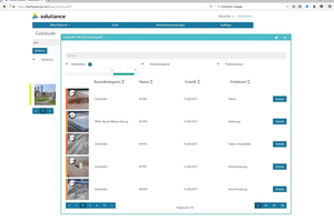  Das Facility Management erhält im System Informationen zu den einzelnen Bauteilen und ihrem Zustand. Unterschiedliche Filtermöglichkeiten sorgen für Übersichtlichkeit 