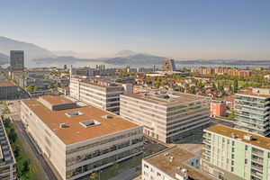  Der neue Campus in Zug mit Produktion und Bürogebäude 