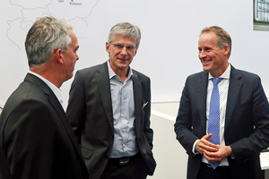  Frank Hühren mit Hans-Jörg Frieauff – zuständig für Innovation, Produkt- und Systementwicklung – und Jörg-Uwe Goldbeck – Gesellschafter und zuständig für Finanzen, Marketing und Personal) trafen sich auf der Expo Real  