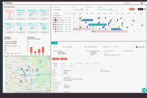  Statusansicht mit IoT-Dashboard und Kartenkomponenten 
