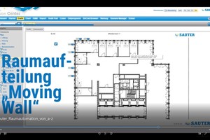  Eine spezielle Moving-Wall-Funktion in der Gebäudemanagement-Software Sauter Vision Center sorgt für eine zu 100 % flexible Raumaufteilung, die ohne zusätzlichen Installations- oder Programmieraufwand über ein einfaches Drag-and-Drop realisierbar ist. Werden beispielsweise im Grundriss Wände gelöscht, wird die Technik in den Räumlichkeiten automatisch verbunden und sichergestellt, dass beispielsweise alle vorhandenen Jalousien synchron laufen 