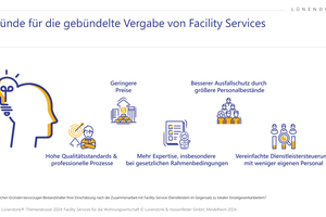  Grafik 5: Aus welchen Gründen bevorzugen Bestandshalter Ihrer Einschätzung nach die Zusammenarbeit mit Facility-Service-­Dienstleistern im Gegensatz zu lokalen Einzelgewerkanbietern?; offene Frage; n =7 