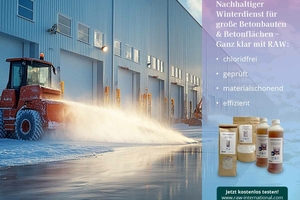  RAW – Nachhaltig und materialschonend für Natur und Beton. Jetzt testen! Mit chloridfreien RAW-Produkten bleiben Betonflächen und Umwelt geschützt – für einen umweltschonenden Winterdienst. Überzeugen Sie sich selbst: Im RAW-Shop können Sie unsere Produkte kostenlos testen.  