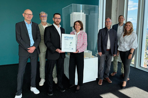  v.l.n.r.: Alexander Zenk (Strabag PFS), Frank Rüll (Strabag PFS), Christian Schröpfer (Strabag PFS), Annelie Casper (gefma), Hans-Ulrich Naumann (Strabag PFS), Simon Hintemann (gefma), Melanie Ploch (CA Immo). 