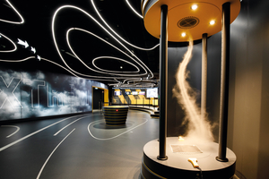  Besucher der neuen Ausstellung „Wetterextreme“ des Klimahauses Bremerhaven erleben hautnah die Auswirkungen des Klimawandels, indem sie in Szenarien wie große Hitze, Starkregenereignisse oder Wirbelstürme über die Hubplattform „Uplift“ auf drei Ebenen eintauchen und mehr über sie erfahren. Die hollywoodreifen Showeffekte werden durch die hier verbauten Automationssonderlösungen unterstützt. 