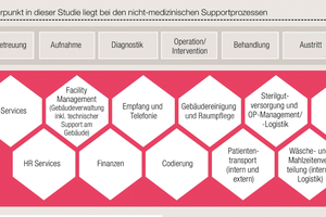  Grafik 2: Die Kernprozesse im Krankenhaus treffen auf nicht-medizinische Supportprozesse. 