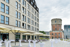  Blick auf das Quartier G mit dem Congress Centrum, dem digitalen Gründerzentrum brigk und dem neuen Dalwigk.  