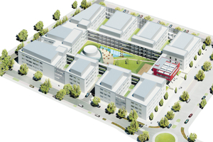  Konzept des Frankfurter Innovations­zentrum Biotechnologie, entworfen vom Architekturbüro Henn GmbH.  