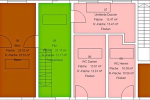  Raumbuch mit farbiger Darstellung der Flächennutzung  