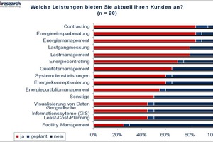  Grafik 1: Angebotene Energiedienstleistungen, Befragung bei Energieversorgungsunternehmen  