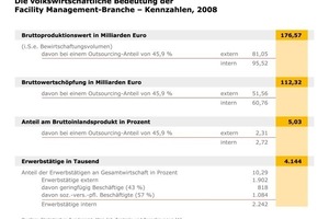  Grafik 4: Die volkswirtschaftliche Bedeutung der FM-Branche – Kennzahlen 2008 