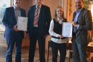  v.l.n.r.: Dieter H. Laarmann (S&amp;I - Geschäftsführer), Heinrich Staudigl (ZDH-Zert GmbH - Stellvertretender Geschäftsstellenleiter), Katharina Hinz (S&amp;I – Qualitätsmanagementbeauftragte), Andreas Ludwigs (S&amp;I - Geschäftsführer) 