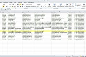  Gebäude- und Anlagedaten liegen meist als Excel-Listen vor, die in CAFM-Systeme importiert werden können. Über eine Kennzeichnungssystematik lassen sich bauliche und technische Objekte strukturieren 