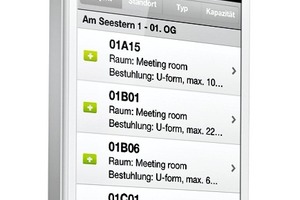  Mit der mobilen Version lassen sich Räume, Arbeitsplätze etc. einfach und schnell über die intuitive Oberfläche buchen 