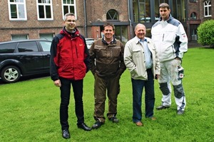  v.l.n.r.: Verwaltungsleiter Sascha Hesch, Haustechniker Theo Wolters, Händler Ferdi Boss und Haus­techniker Peter Schütz 