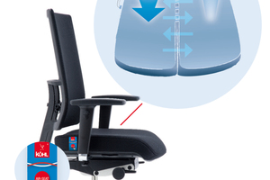  Beim „Air-Seat“ stimuliert ein Zwei-Kammer-Luftkissen aktiv Muskelpartien im Becken- und Rumpfbereich 