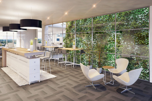  Loungebereiche oder offene Teeküchen unterstützten die Kommunikation unter den Kollegen oder bieten Platz für Teamarbeit 